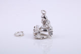 Man in Shackles Charm, Traditional Charm, Made from Solid 925 Grade Sterling Silver, Complete with Attachment Link