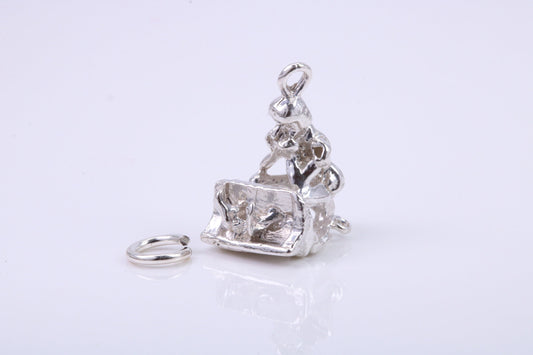 Man in Shackles Charm, Traditional Charm, Made from Solid 925 Grade Sterling Silver, Complete with Attachment Link