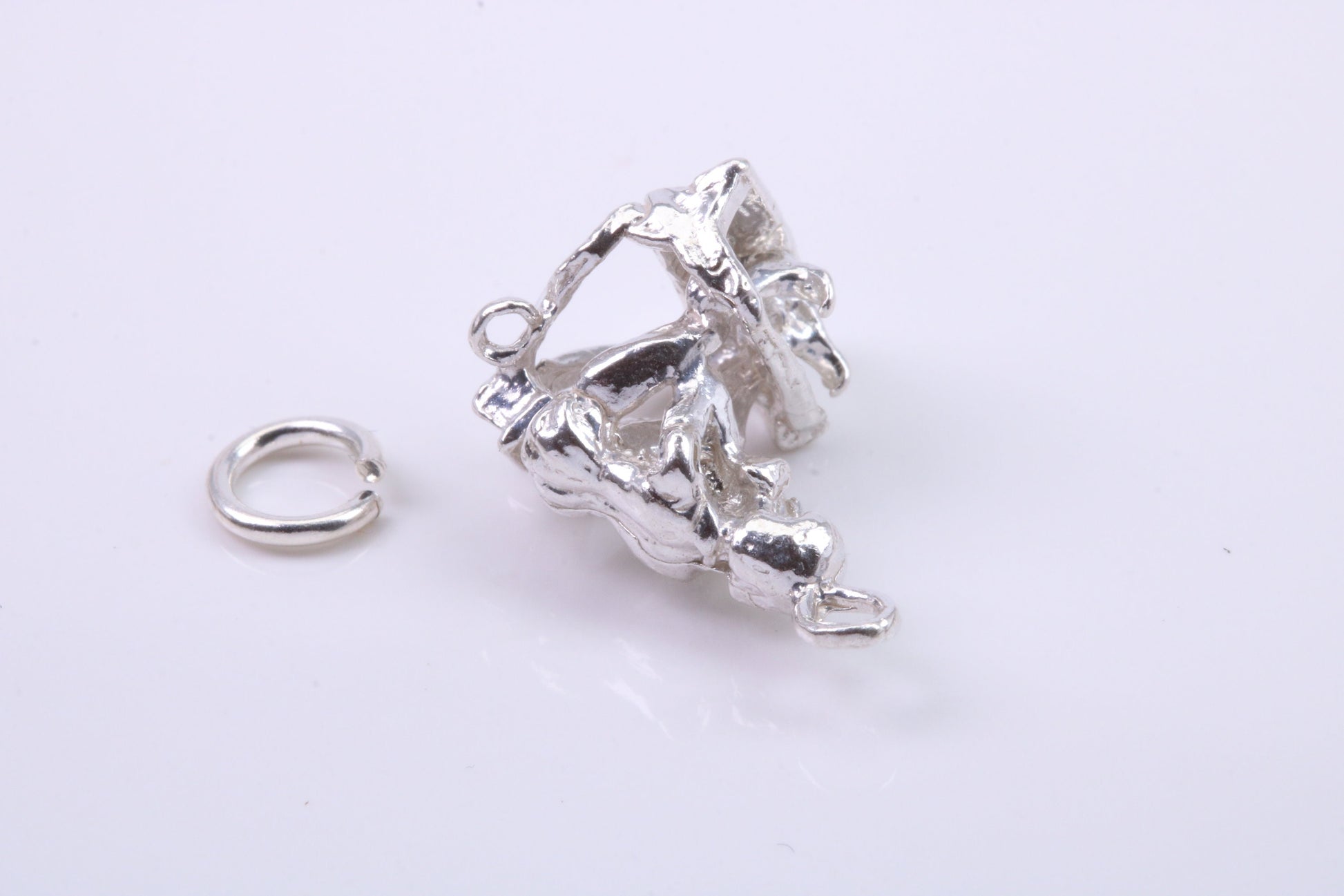 Man in Shackles Charm, Traditional Charm, Made from Solid 925 Grade Sterling Silver, Complete with Attachment Link