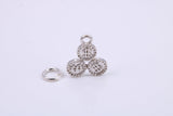 Casino Chips Charm, Traditional Charm, Made from Solid 925 Grade Sterling Silver, Complete with Attachment Link