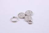 Casino Chips Charm, Traditional Charm, Made from Solid 925 Grade Sterling Silver, Complete with Attachment Link