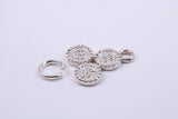 Casino Chips Charm, Traditional Charm, Made from Solid 925 Grade Sterling Silver, Complete with Attachment Link