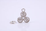 Casino Chips Charm, Traditional Charm, Made from Solid 925 Grade Sterling Silver, Complete with Attachment Link