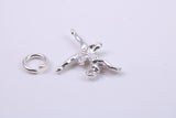 Ballerina Charm, Traditional Charm, Made from Solid 925 Grade Sterling Silver, Complete with Attachment Link