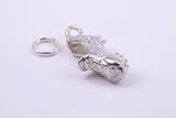 Football Boots Charm, Traditional Charm, Made from Solid 925 Grade Sterling Silver, Complete with Attachment Link
