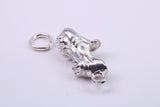 Football Boots Charm, Traditional Charm, Made from Solid 925 Grade Sterling Silver, Complete with Attachment Link