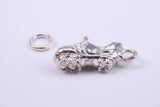 Football Boots Charm, Traditional Charm, Made from Solid 925 Grade Sterling Silver, Complete with Attachment Link