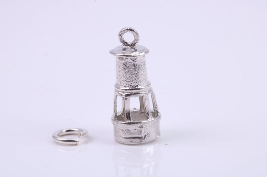 Lighthouse Charm, Traditional Charm, Made from Solid 925 Grade Sterling Silver, Complete with Attachment Link