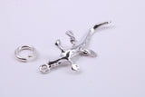 Gecko Lizard Charm, Traditional Charm, Made from Solid 925 Grade Sterling Silver, Complete with Attachment Link