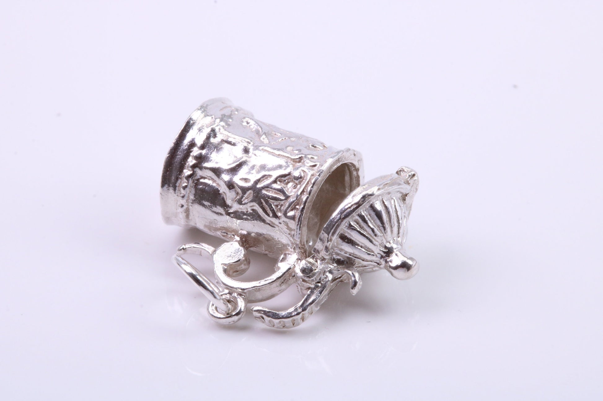 Beer Tankard Charm, Traditional Charm, Made from Solid 925 Grade Sterling Silver, Complete with Attachment Link