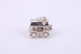 Horse Wagon Charm, Traditional Charm, Made from Solid 925 Grade Sterling Silver, Complete with Attachment Link