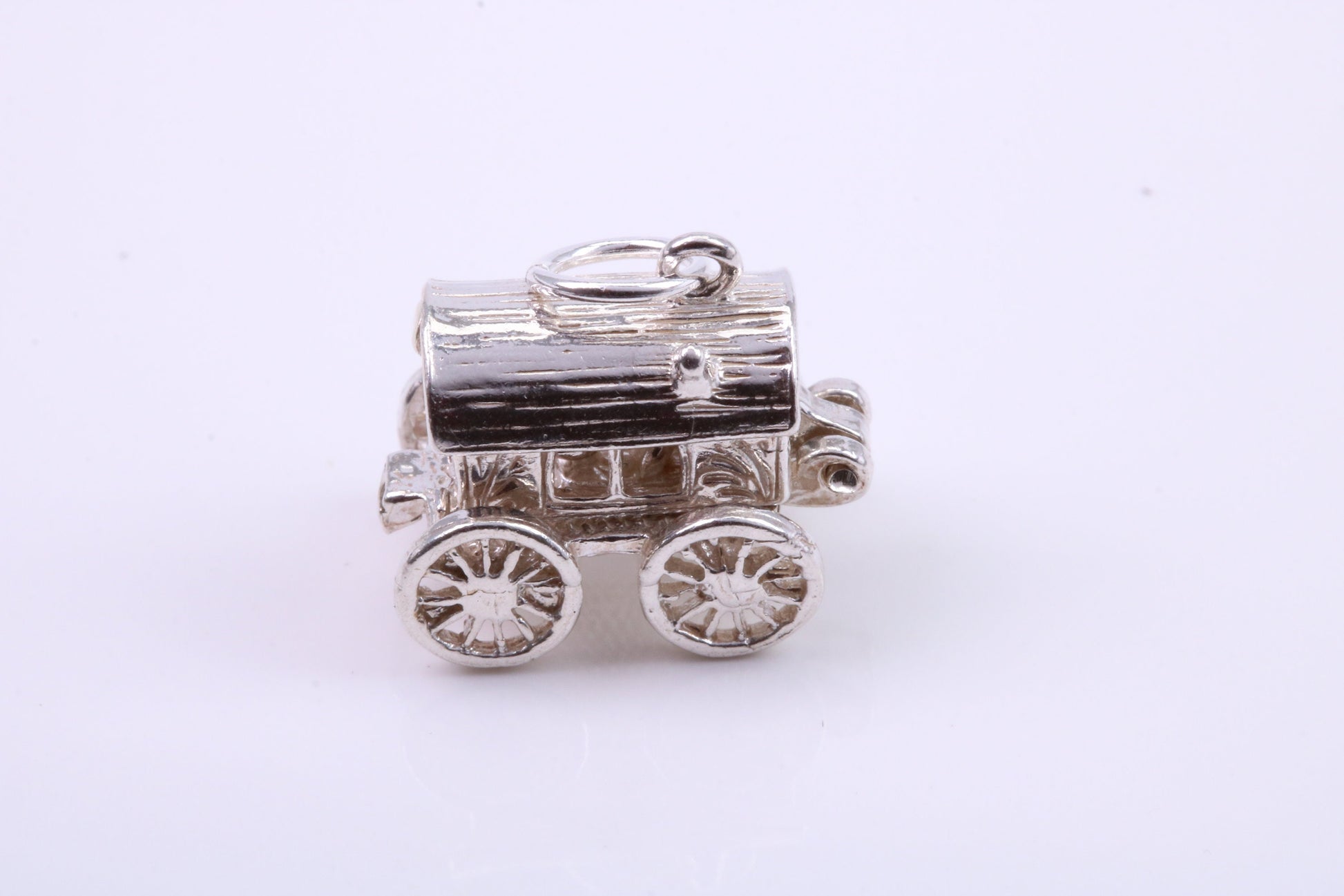 Horse Wagon Charm, Traditional Charm, Made from Solid 925 Grade Sterling Silver, Complete with Attachment Link