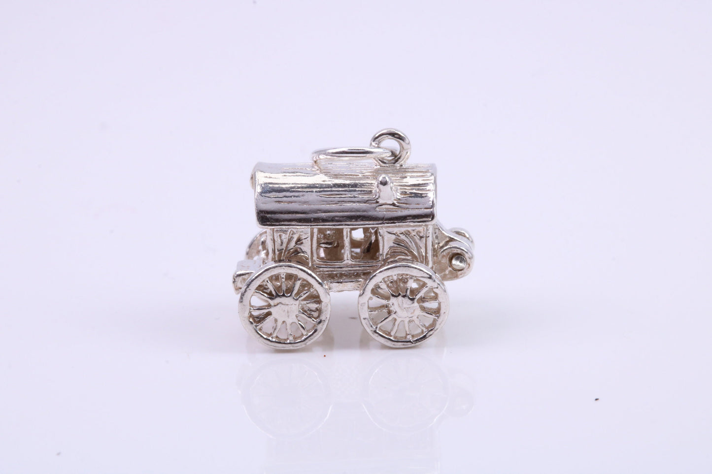 Horse Wagon Charm, Traditional Charm, Made from Solid 925 Grade Sterling Silver, Complete with Attachment Link