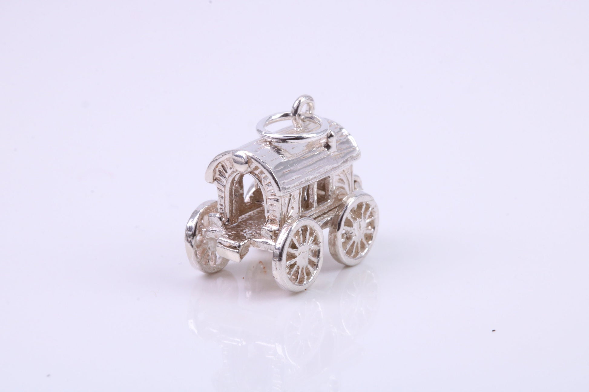 Horse Wagon Charm, Traditional Charm, Made from Solid 925 Grade Sterling Silver, Complete with Attachment Link