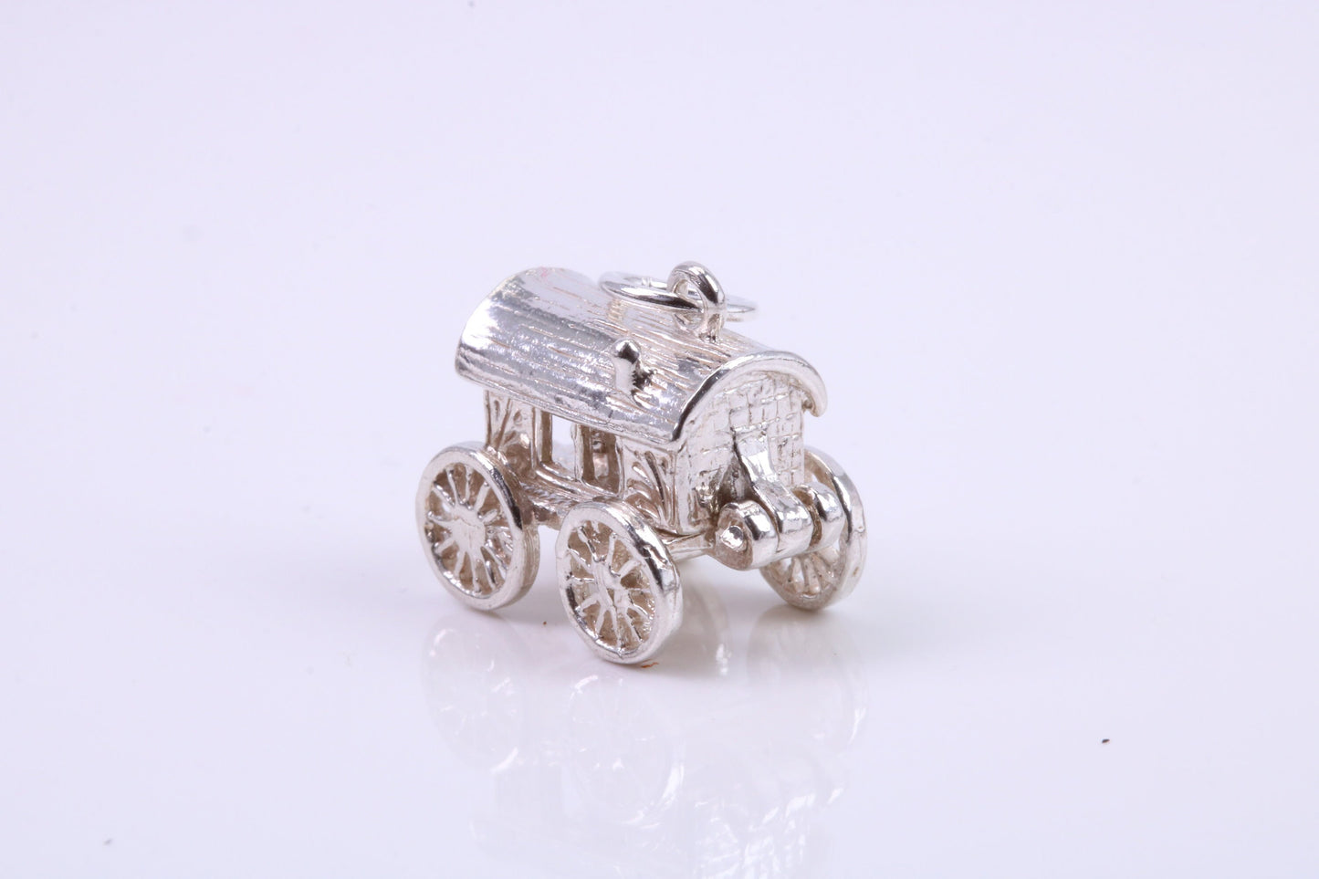 Horse Wagon Charm, Traditional Charm, Made from Solid 925 Grade Sterling Silver, Complete with Attachment Link