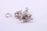 Welsh Dragon Charm, Traditional Charm, Made from Solid 925 Grade Sterling Silver, Complete with Attachment Link