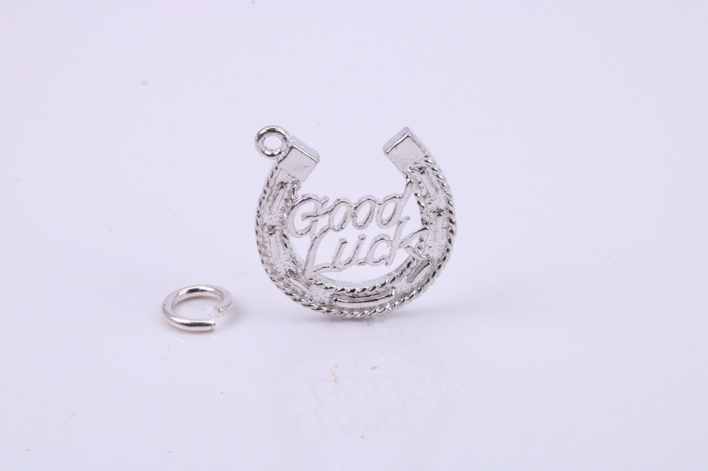 Good Luck Horse Shoe Charm, Traditional Charm, Made from Solid 925 Grade Sterling Silver, Complete with Attachment Link