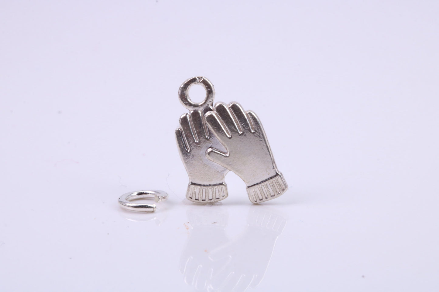 Gloves Charm, Traditional Charm, Made from Solid 925 Grade Sterling Silver, Complete with Attachment Link