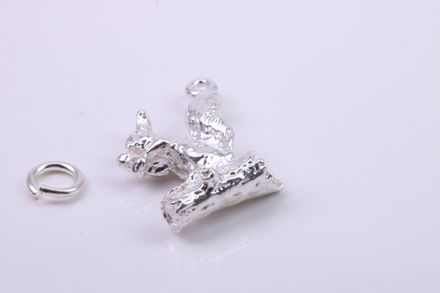 Squirrel Charm, Traditional Charm, Made from Solid 925 Grade Sterling Silver, Complete with Attachment Link