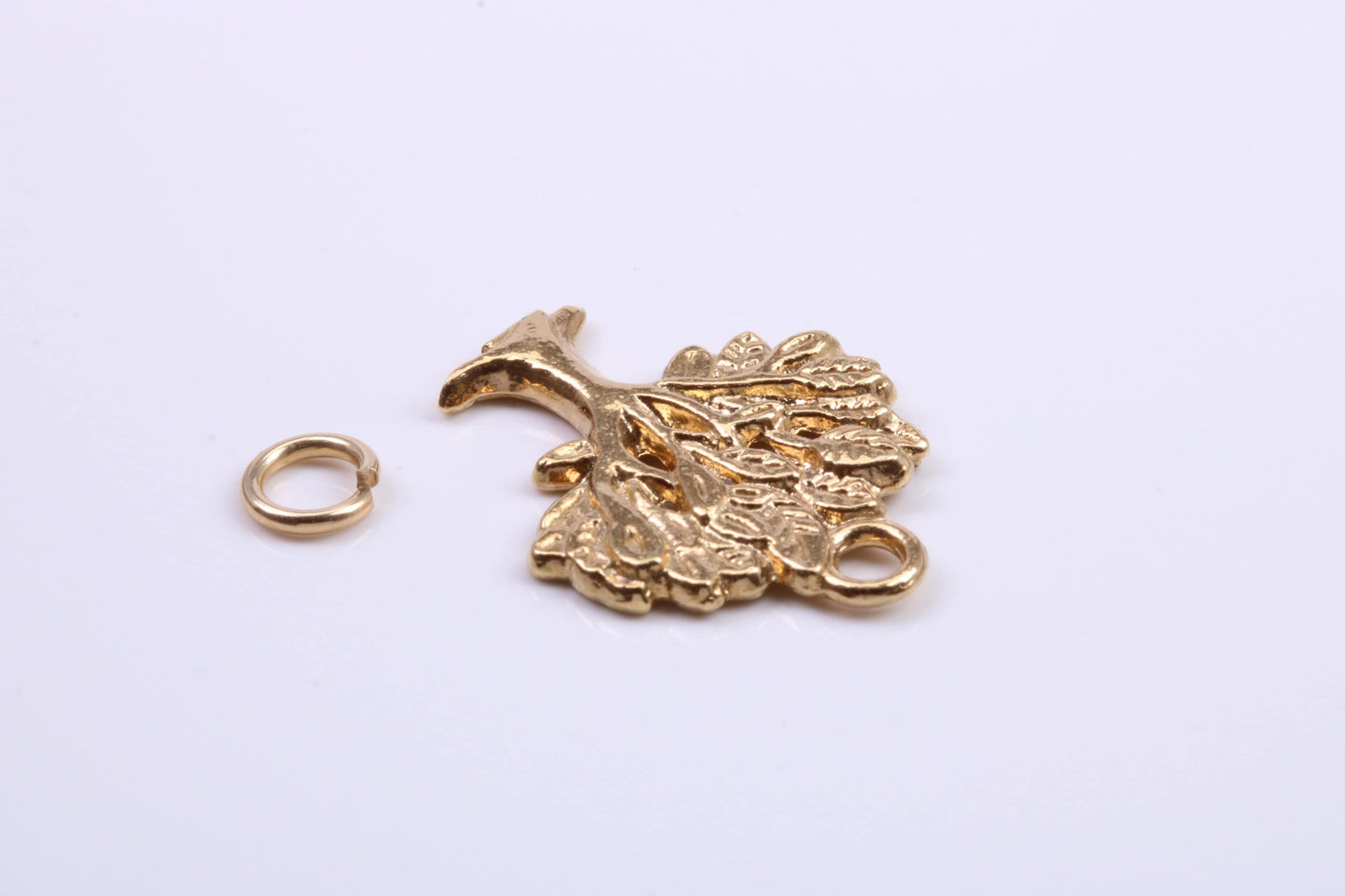 Tree of Life Charm, Traditional Charm, Made from Solid 9ct Yellow Gold, British Hallmarked, Complete with Attachment Link