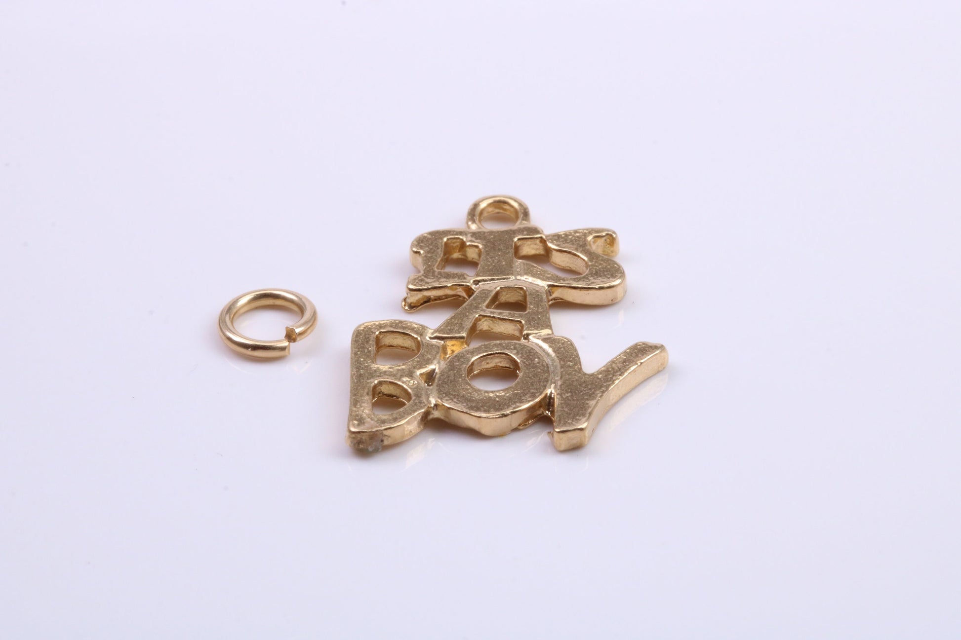 It's A Boy Charm, Traditional Charm, Made from Solid 9ct Yellow Gold, British Hallmarked, Complete with Attachment Link
