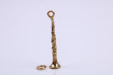 Flute Charm, Traditional Charm, Made from Solid 9ct Yellow Gold, British Hallmarked, Complete with Attachment Link