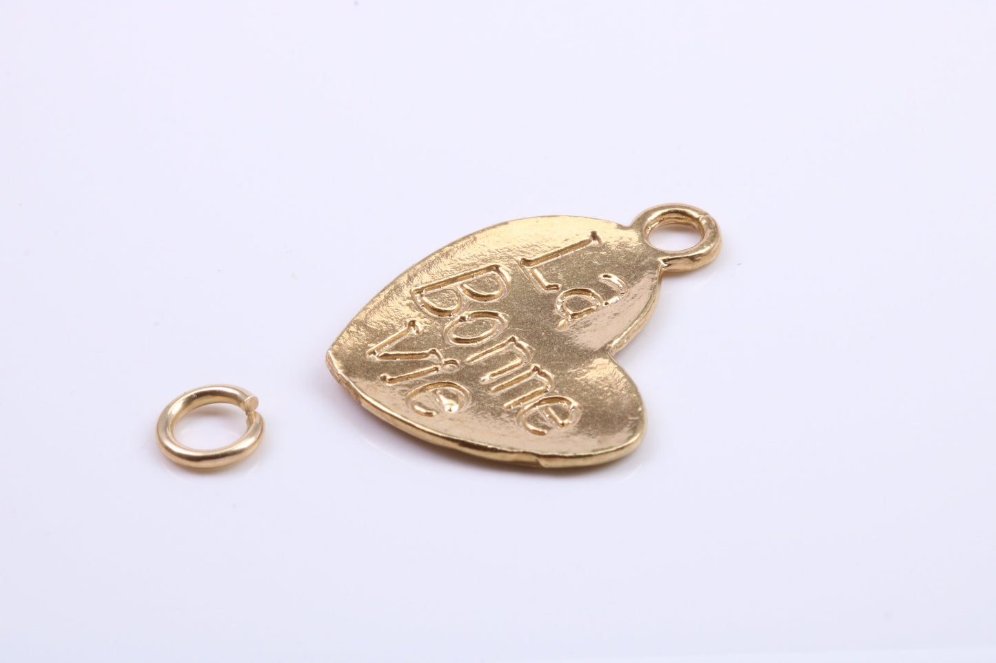 La Bonne Vie Charm, Traditional Charm, Made from Solid 9ct Yellow Gold, British Hallmarked, Complete with Attachment Link