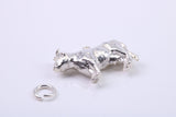 Cow Charm, Traditional Charm, Made from Solid Cast 925 Grade Sterling Silver, Complete with Attachment Link