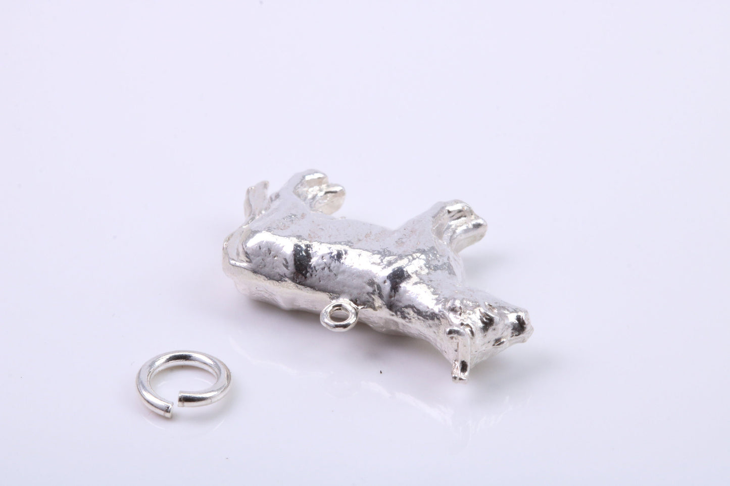 Cow Charm, Traditional Charm, Made from Solid 925 Grade Sterling Silver, Complete with Attachment Link