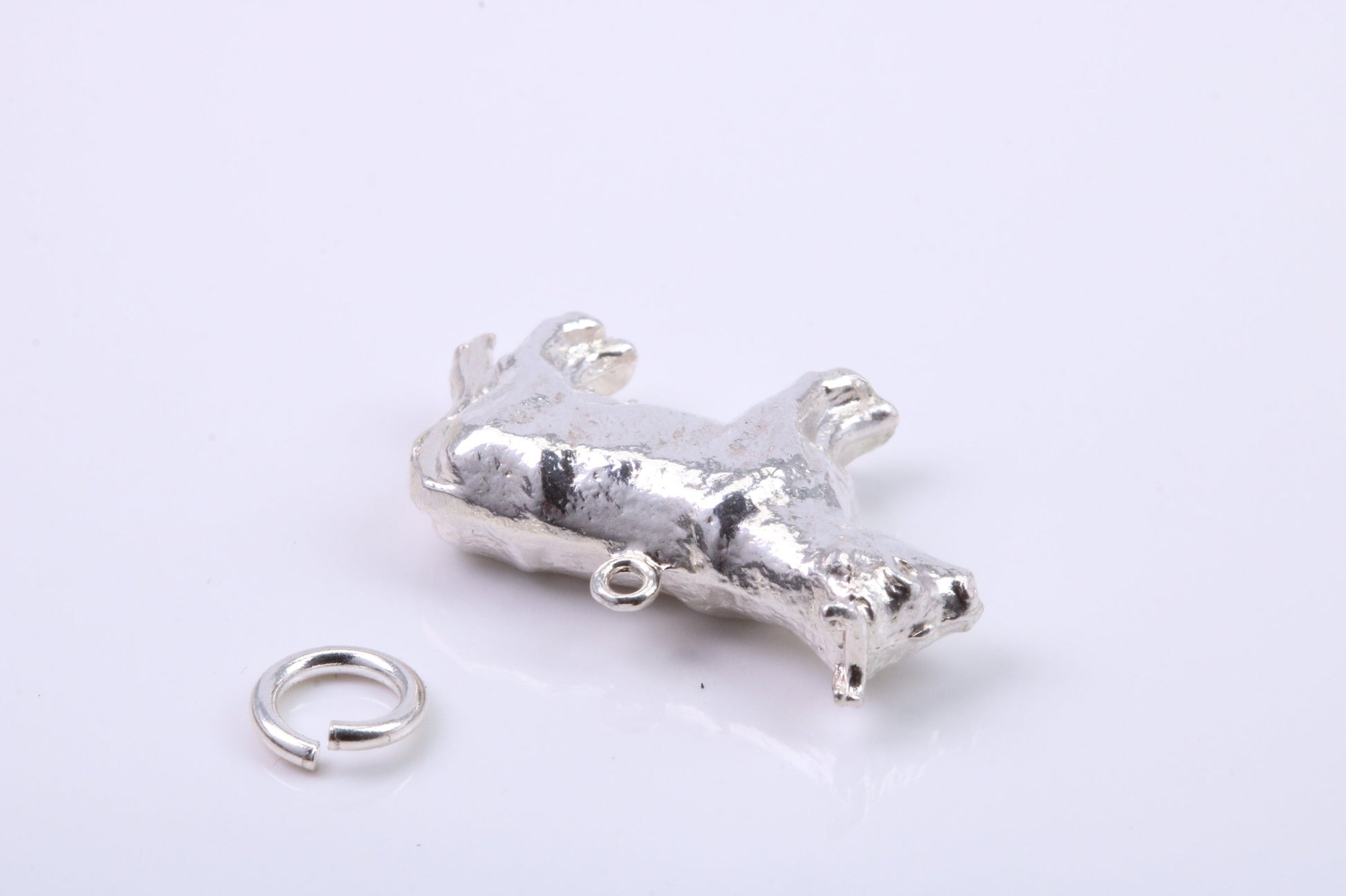 Cow Charm, Traditional Charm, Made from Solid 925 Grade Sterling Silver, Complete with Attachment Link