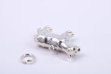 Cow Charm, Traditional Charm, Made from Solid Cast 925 Grade Sterling Silver, Complete with Attachment Link