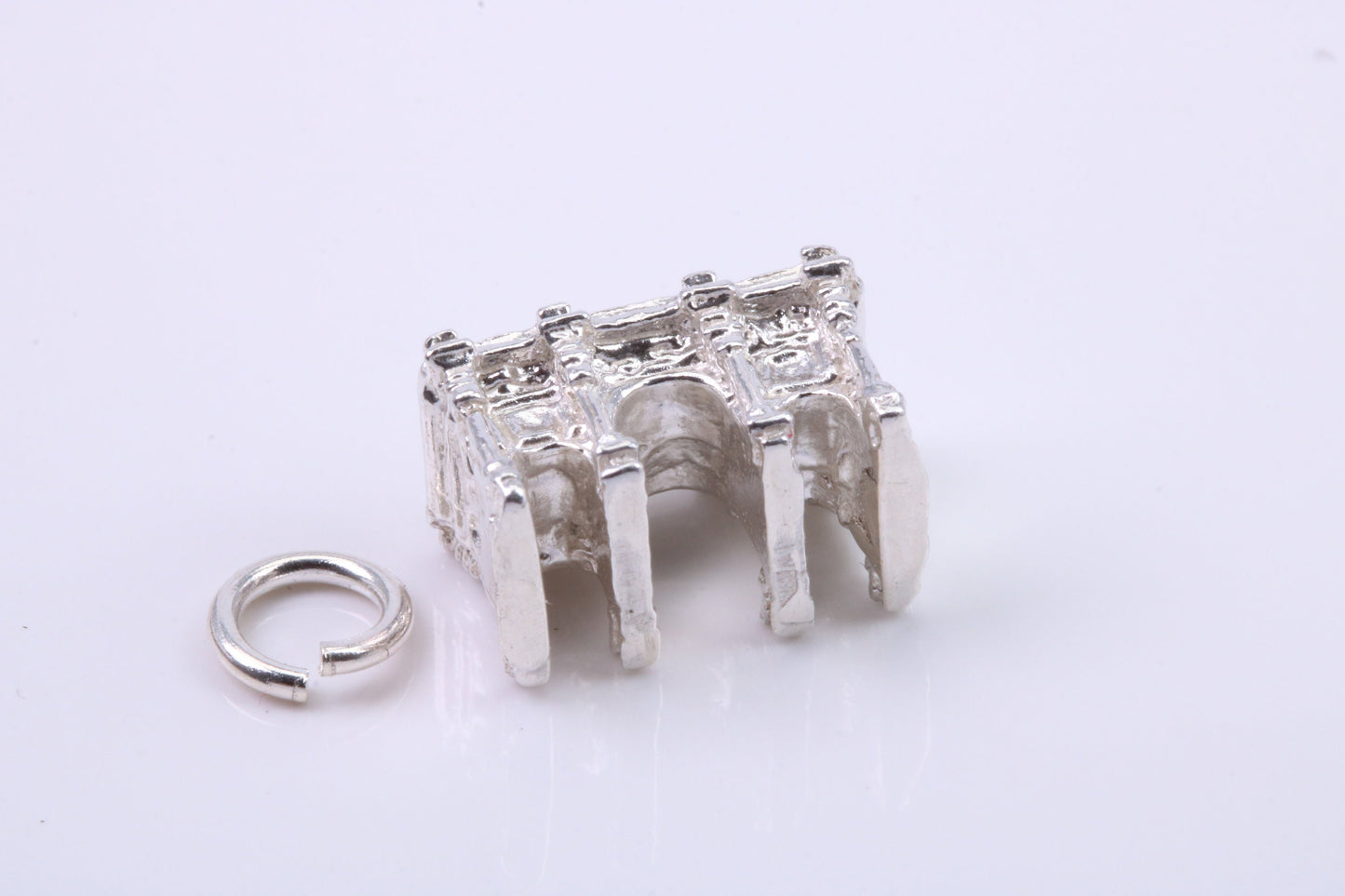 Iconic London Marble Arch Charm, Traditional Charm, Made from Solid 925 Grade Sterling Silver, Complete with Attachment Link