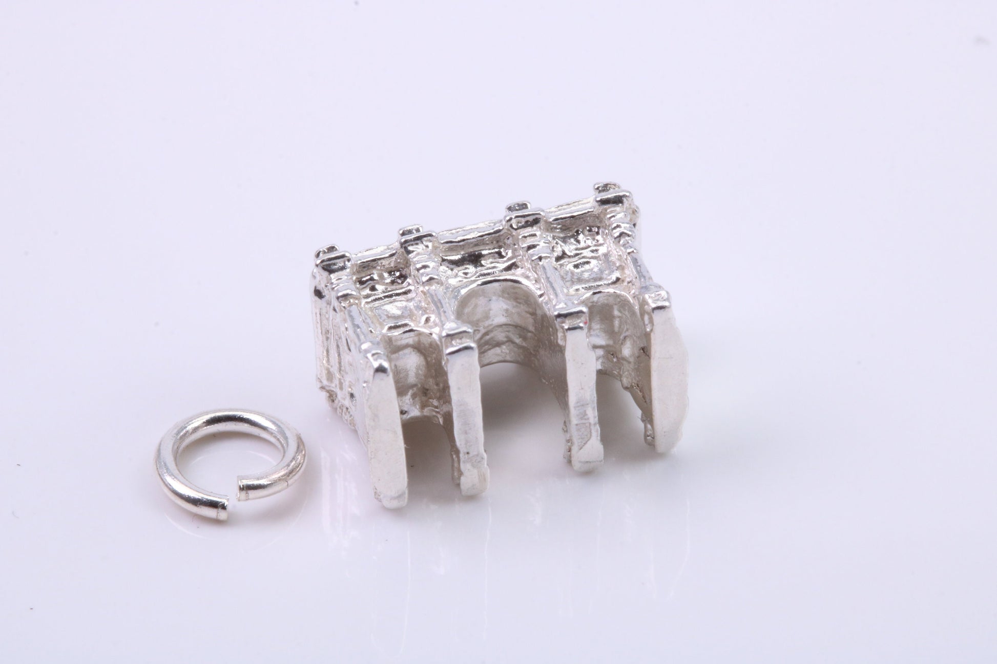 Iconic London Marble Arch Charm, Traditional Charm, Made from Solid 925 Grade Sterling Silver, Complete with Attachment Link