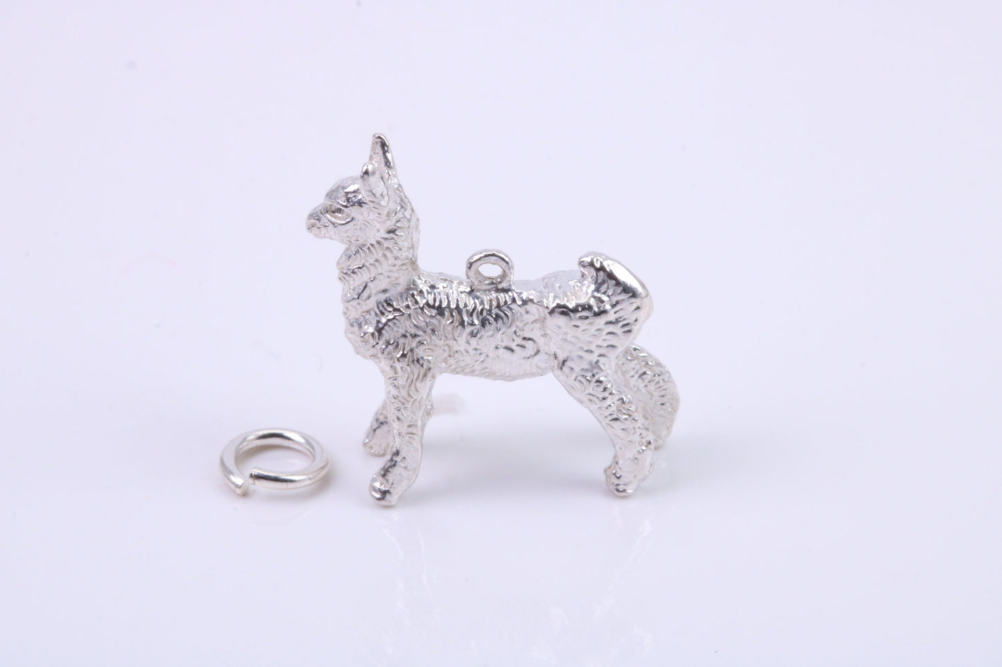 Llama Charm, Traditional Charm, Made from Solid 925 Grade Sterling Silver, Complete with Attachment Link