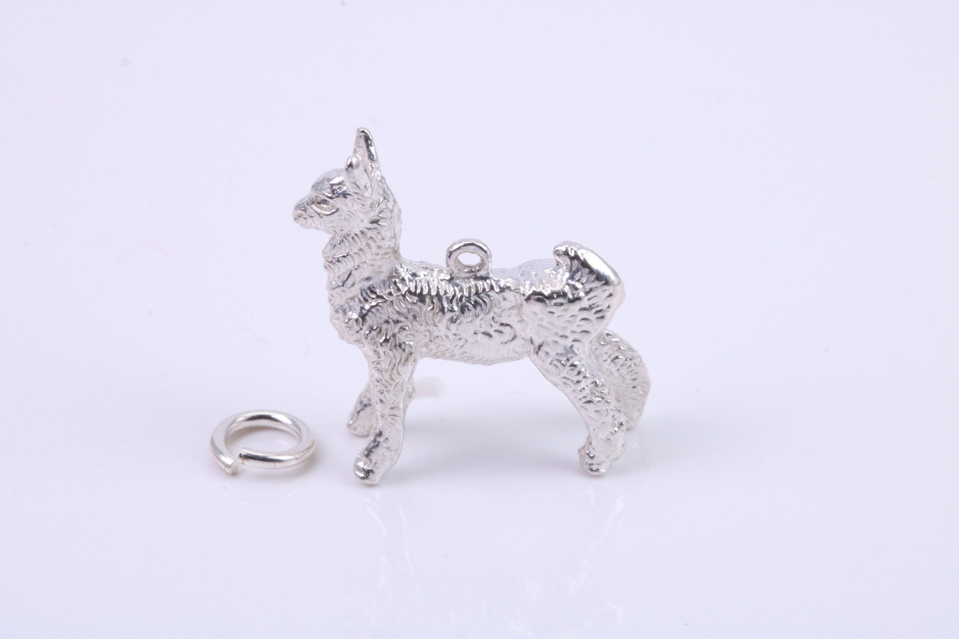 Llama Charm, Traditional Charm, Made from Solid 925 Grade Sterling Silver, Complete with Attachment Link