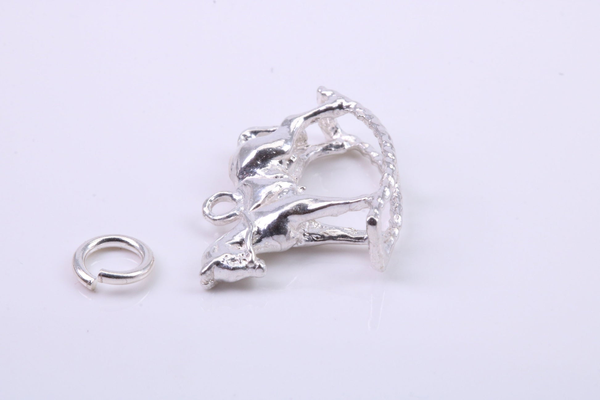 Rocking Horse Charm, Traditional Charm, Made from Solid 925 Grade Sterling Silver, Complete with Attachment Link