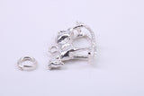 Rocking Horse Charm, Traditional Charm, Made from Solid 925 Grade Sterling Silver, Complete with Attachment Link