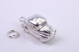 Car Charm, Traditional Charm, Made from Solid 925 Grade Sterling Silver, Complete with Attachment Link