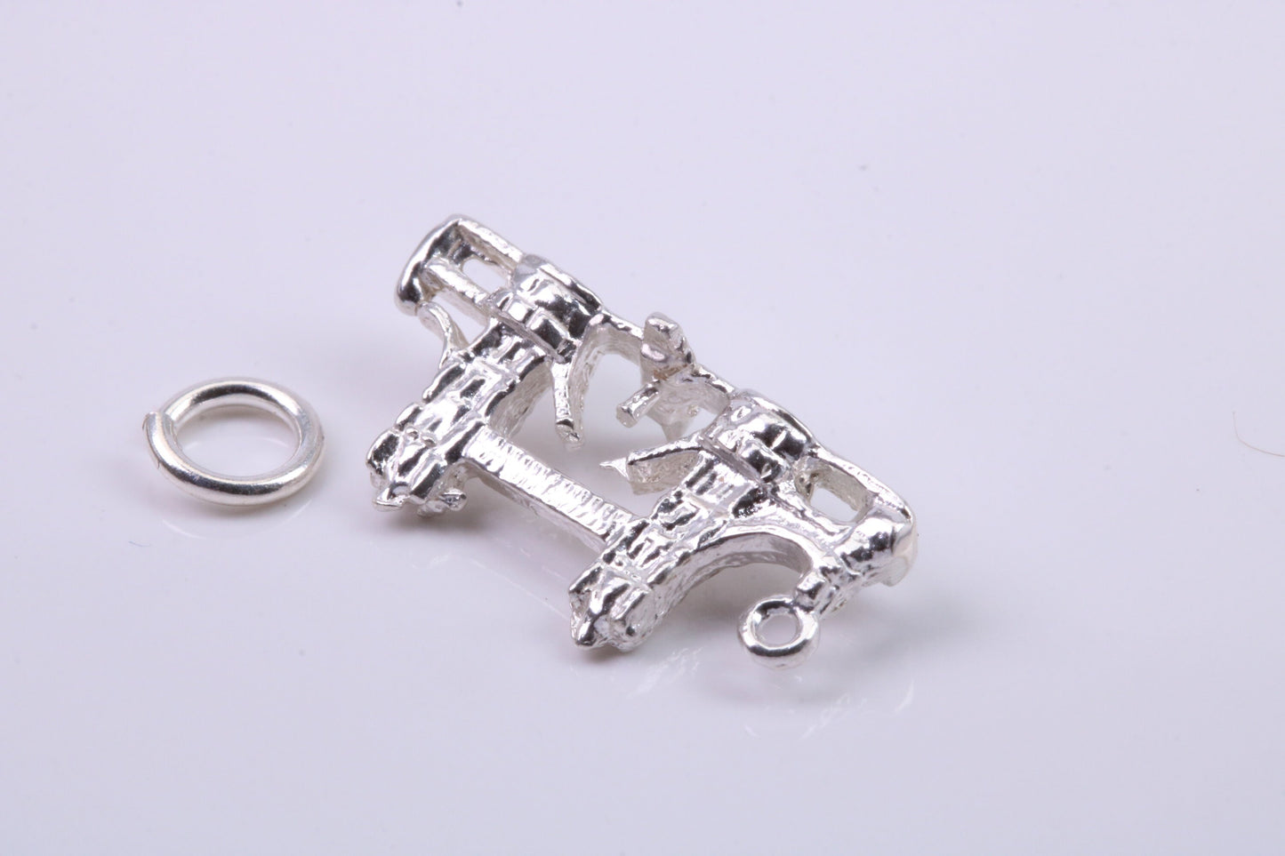 Iconic London Bridge Charm, Traditional Charm, Made from Solid 925 Grade Sterling Silver, Complete with Attachment Link