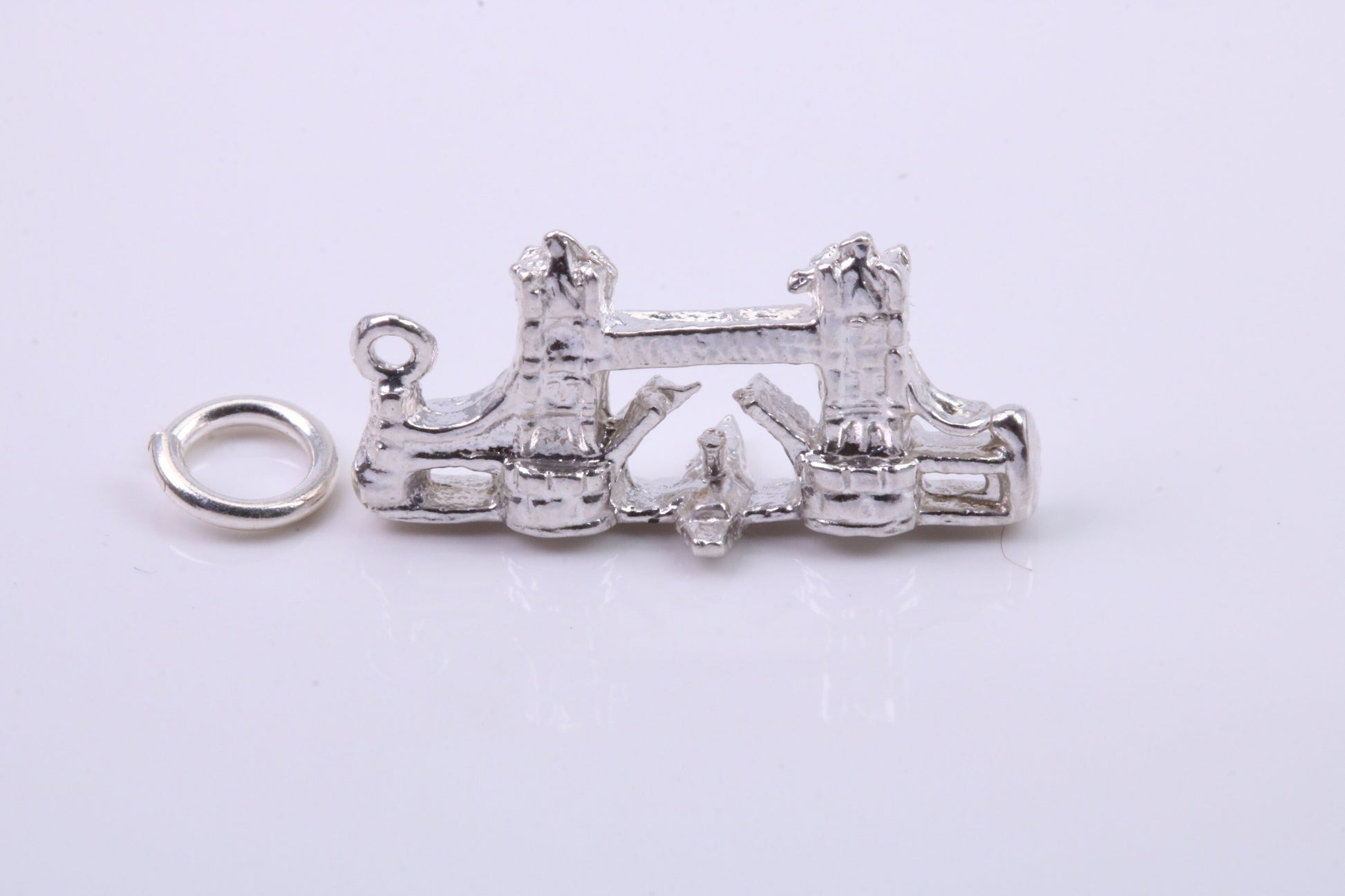 Iconic London Bridge Charm, Traditional Charm, Made from Solid 925 Grade Sterling Silver, Complete with Attachment Link