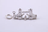 Iconic London Bridge Charm, Traditional Charm, Made from Solid 925 Grade Sterling Silver, Complete with Attachment Link