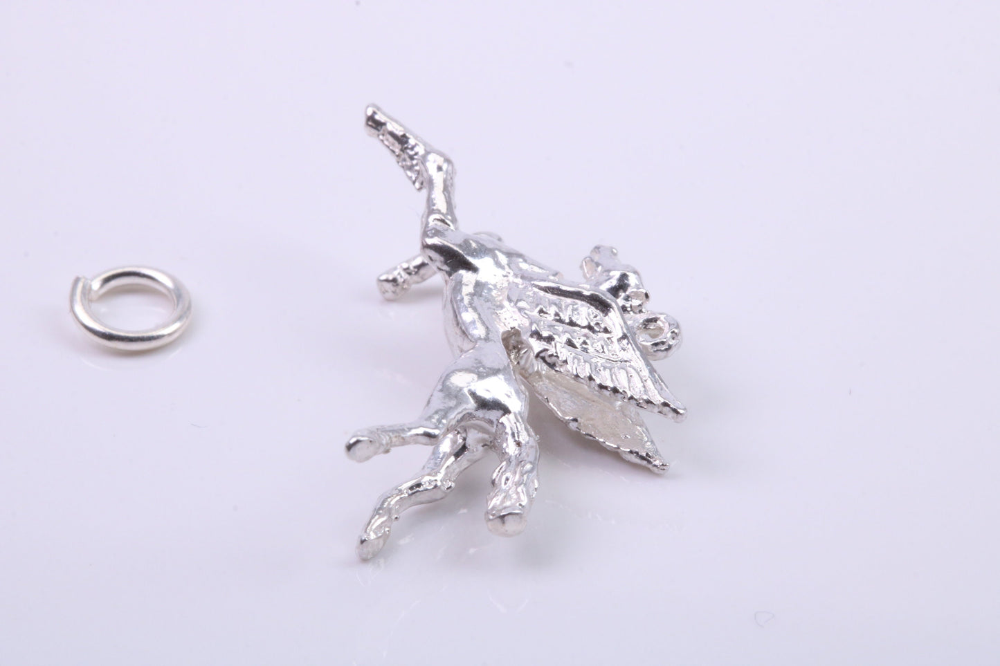 Pegasus Charm, Traditional Charm, Made from Solid 925 Grade Sterling Silver, Complete with Attachment Link