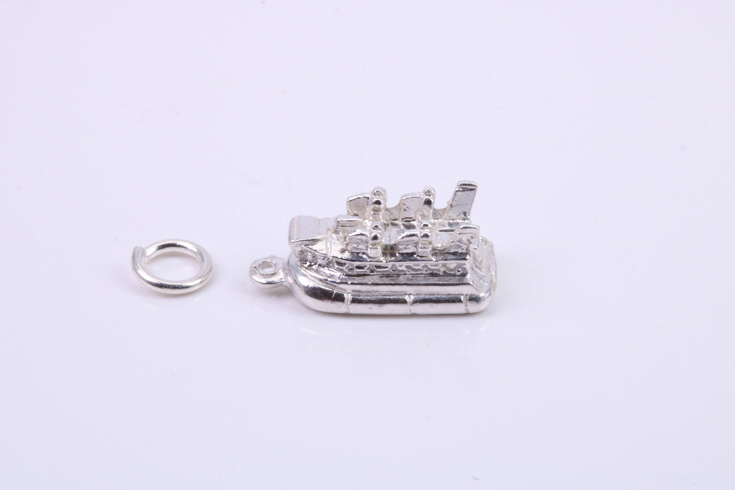 Hovercraft Charm, Traditional Charm, Made from Solid 925 Grade Sterling Silver, Complete with Attachment Link