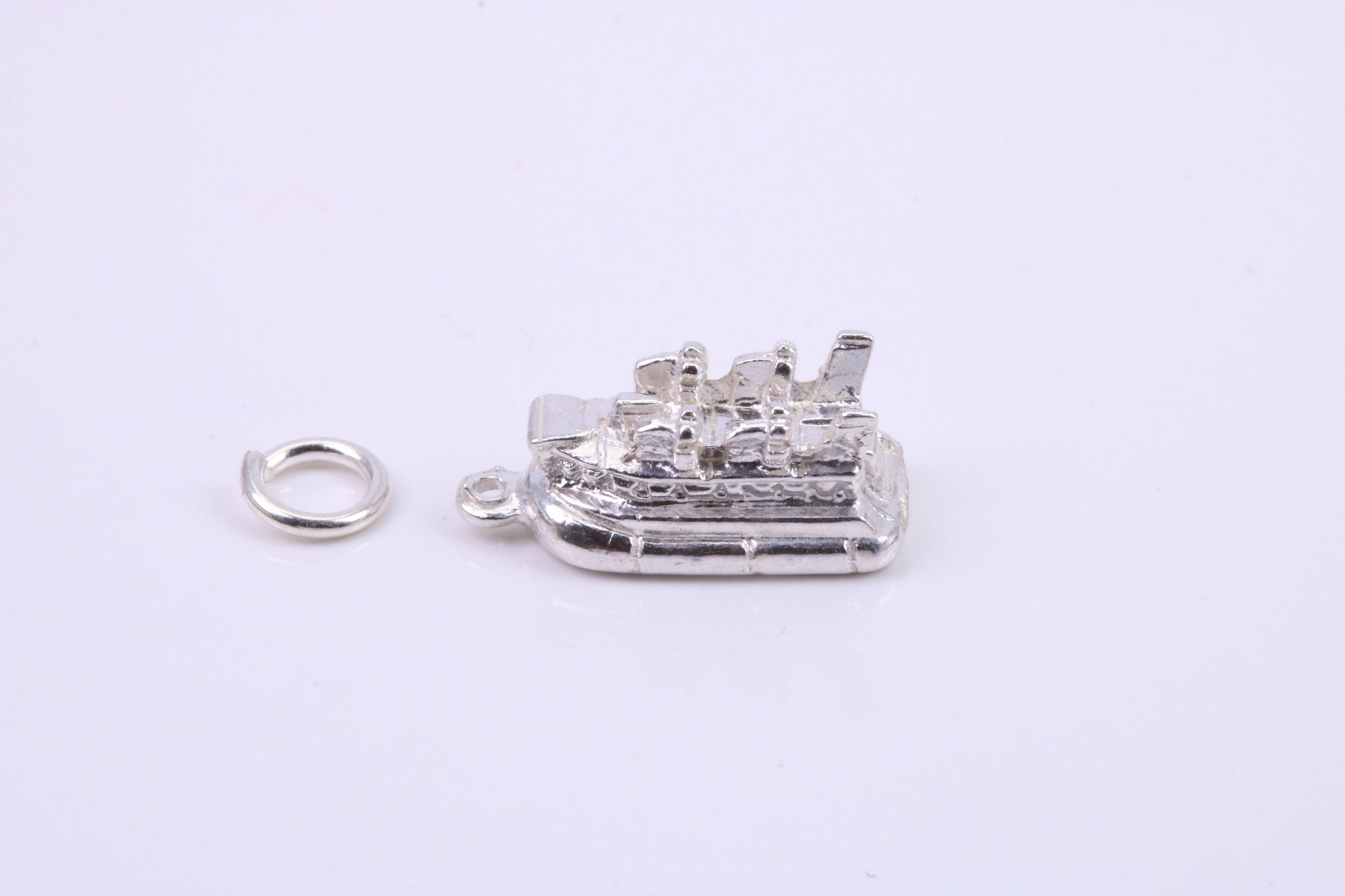 Hovercraft Charm, Traditional Charm, Made from Solid 925 Grade Sterling Silver, Complete with Attachment Link