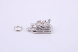 Hovercraft Charm, Traditional Charm, Made from Solid 925 Grade Sterling Silver, Complete with Attachment Link