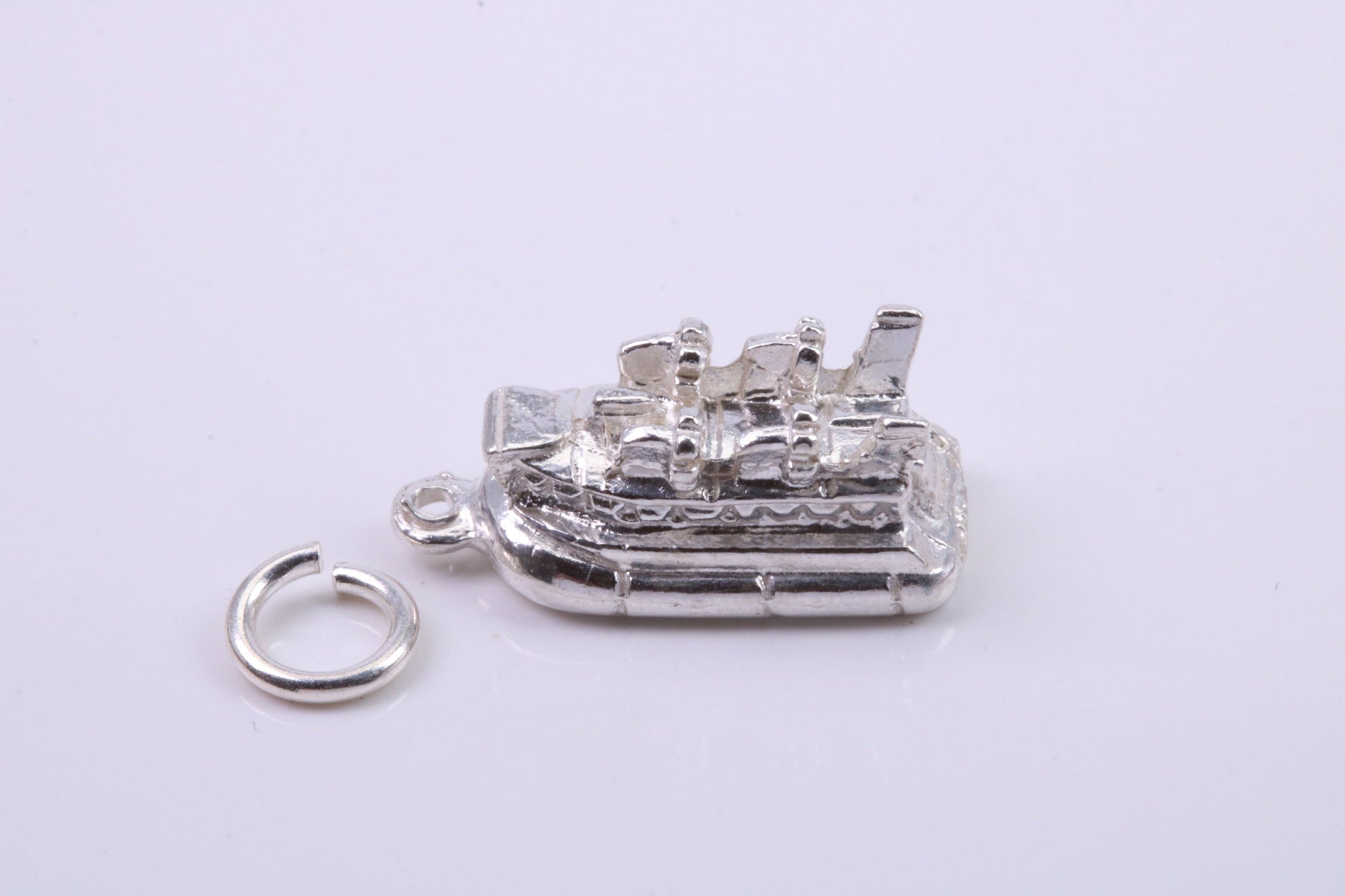 Hovercraft Charm, Traditional Charm, Made from Solid 925 Grade Sterling Silver, Complete with Attachment Link