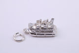 Hovercraft Charm, Traditional Charm, Made from Solid 925 Grade Sterling Silver, Complete with Attachment Link