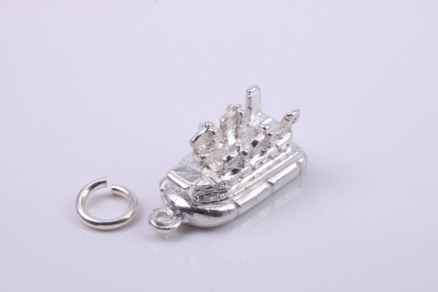 Hovercraft Charm, Traditional Charm, Made from Solid 925 Grade Sterling Silver, Complete with Attachment Link