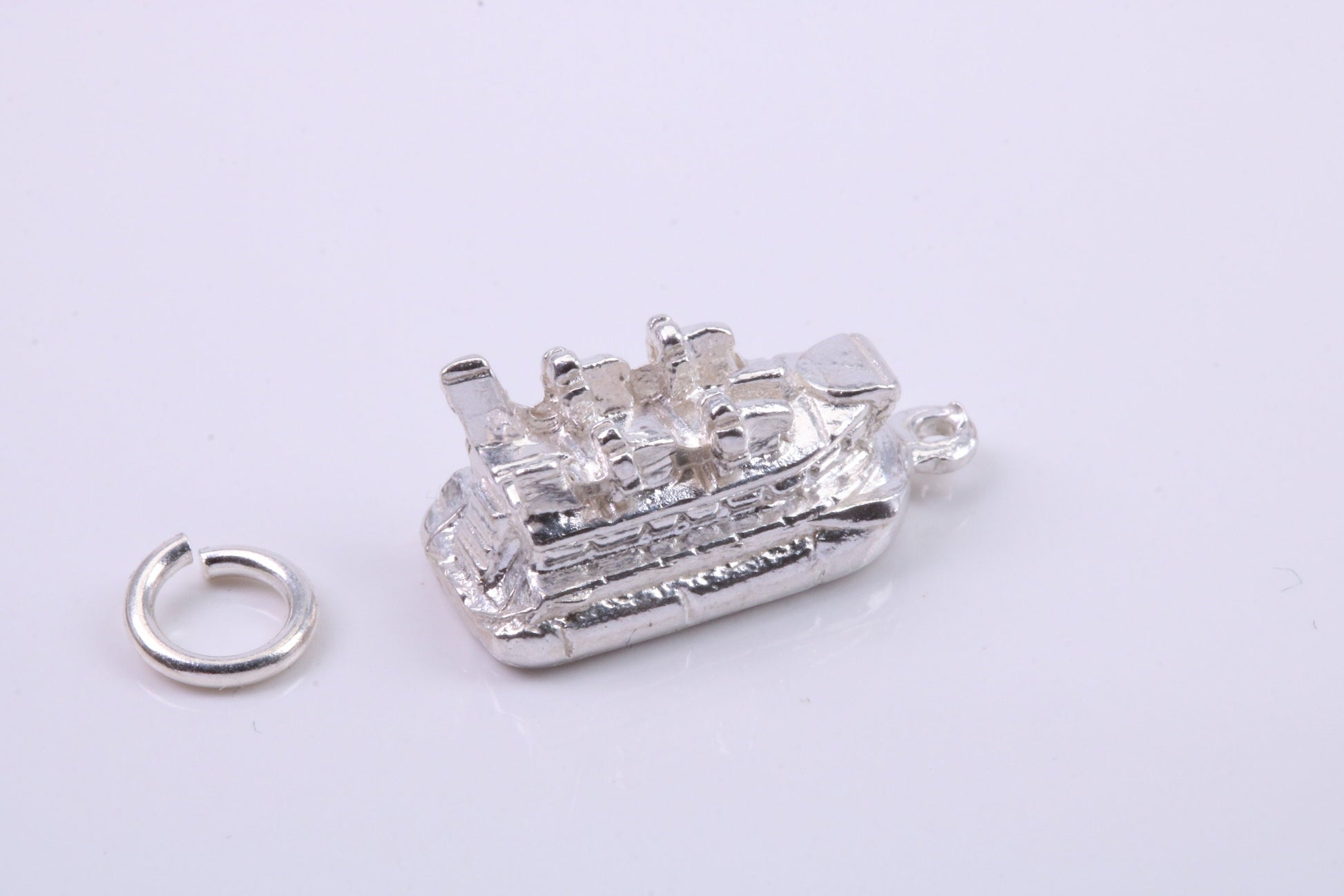 Hovercraft Charm, Traditional Charm, Made from Solid 925 Grade Sterling Silver, Complete with Attachment Link