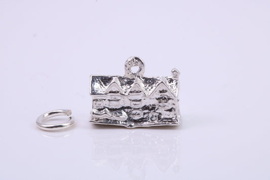 Country Cottage Charm, Traditional Charm, Made from Solid 925 Grade Sterling Silver, Complete with Attachment Link
